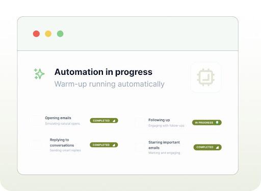 Automated warmup interactions in progress